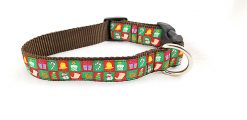 Merry Christmas Gifts on Green & Red - 1" Collar
