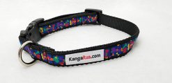 Multi-Color Bones on Black - 3/4" Collar