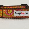 Orange & Green Orbs on Brown - 1" Collar