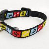 Paws & Bones in Squares on Black - 3/4" Collar