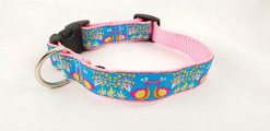 Peacocks on Blue - 1" Collar