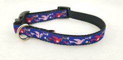 Pink & Red Doves on Navy - 3/4" Collar