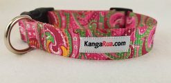 Pink Paisley on Patterned Pink Webbing - 1" Collar
