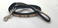 Bones & Paws on Tan Argyle - 6' Leash - 3/4" Width