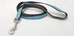 Feet & Paws on Blue - 6' Leash - 3/4" Width