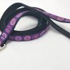 Pink & Purple Flowers on Purple - 6' Leash - 1" Width