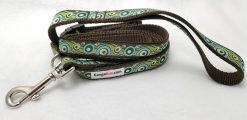Green & Blue Targets on Brown Set - 3/4" Medium Collar, 6' Leash