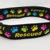 Rescued and Loved on Black - 1.5" Collar