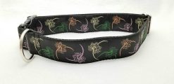 Pink, Green and Coral on Black - 1.5" Collar