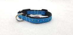 French Knots on Blue - .5" Collar