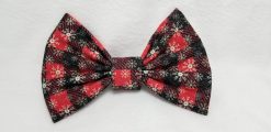 Snowflakes on Plaid - Bow Tie