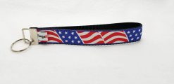 American Flag on Red & White - Key Fob V1