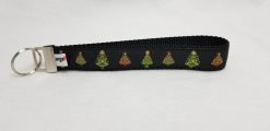 Christmas Trees on Black - Key Fob V2